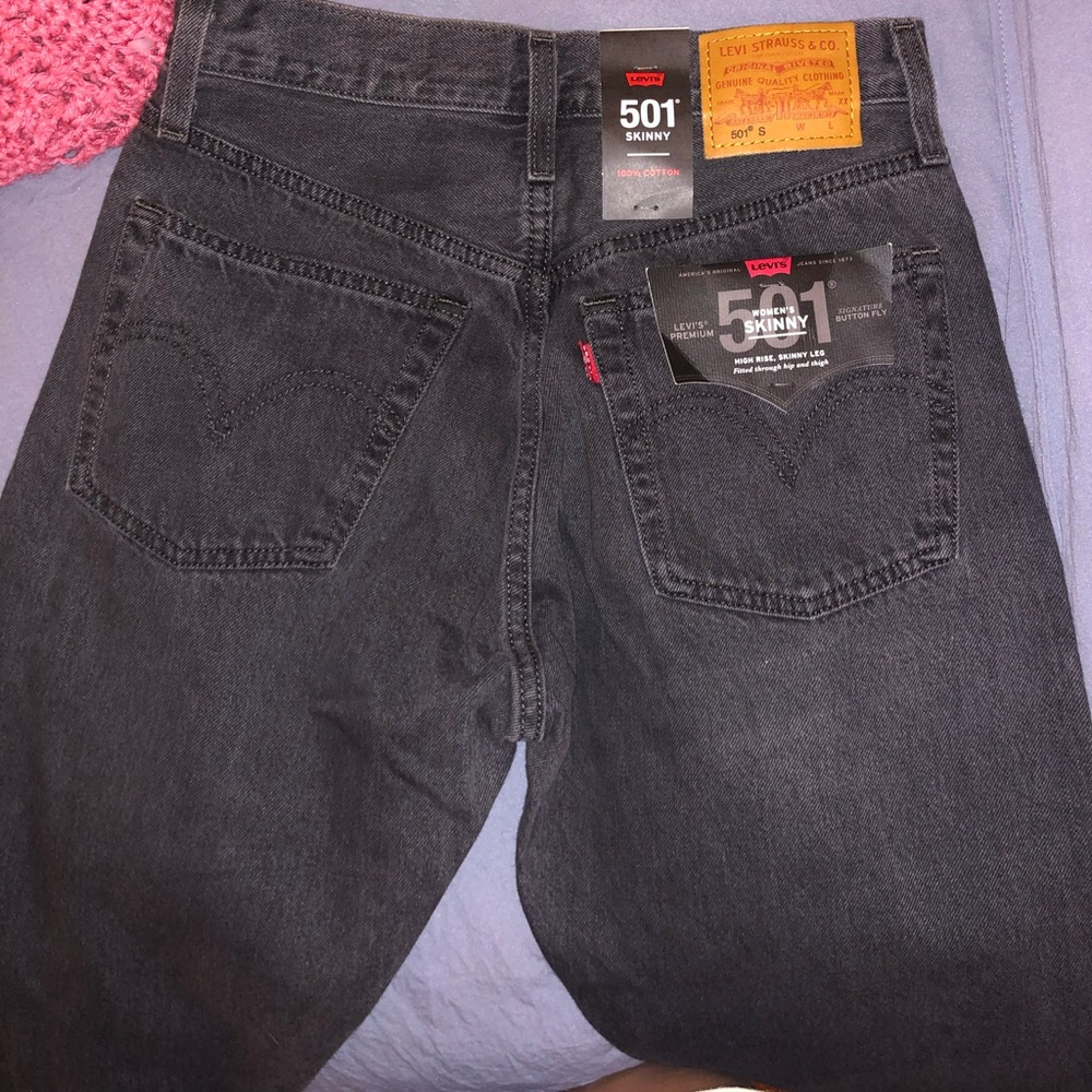 Levi’s 501 skinny black wash jeans